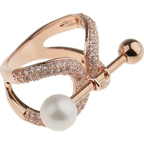 Rhinestone Faux Pearl Scarf Buckle Brooch Clips Pin For Women Charms Pin