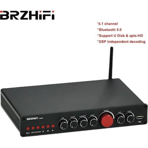BRZHIFI High-Power Amplifier 5.1 Channel Home Theater LDAC Bluetooth-compatible 5.0 Subwoofer Amplificador Audio Stereo Amp