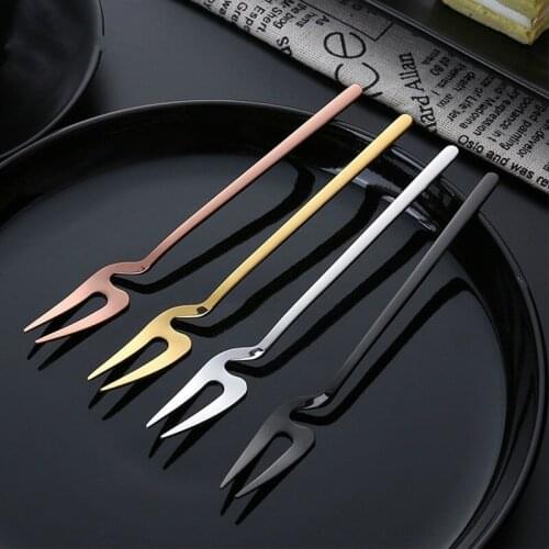 Stainless Steel Fruit Forks Small Size Pickle Forks Cocktail Salad Dessert Cake Forks Tableware for Banquet Party Seafood Dinner