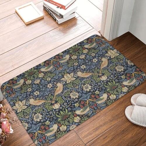 William Morris Strawberry Thief Doormat Carpet Mat Rug Polyester Non-Slip Floor Decor Bath Bathroom Kitchen Living Room 40x60