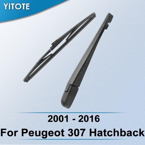 YITOTE Rear Wiper & Arm for Peugeot 307 Hatchback 2001 2002 2003 2005 2006 2007 2008 2009 2010 2011 2012 2013 2014 2015 2016