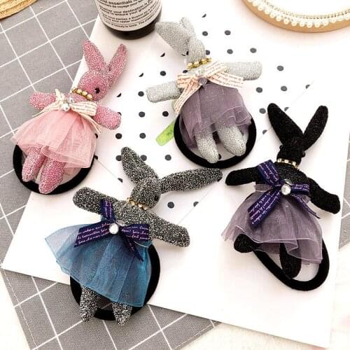 1 Pcs New Korean Fashion Women Hair Accessories Cute Rabbit Elastic Hair Bands Girl Hairband Hair Rope Gum Rubber Band