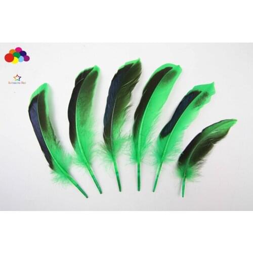 100 Pcs Natural Duck Feather Dyed Grass Green 10-15cm/4-6inch Diy Carnival Mask Headress Costume Crafts Accessories