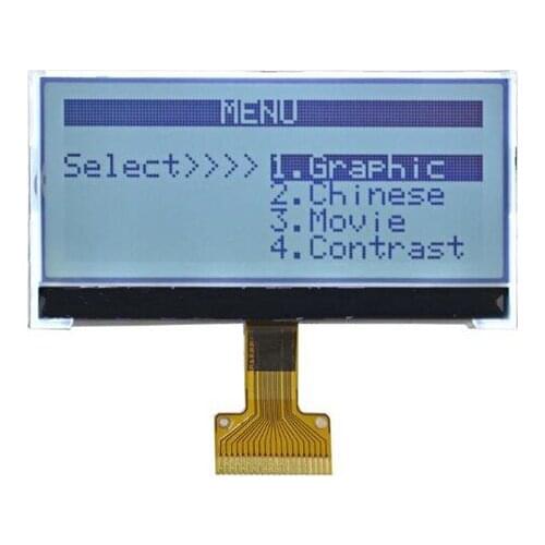 20PIN SPI COG 12848 LCD Screen ST7567 Controller White Backlight Parallel Interface 3.3V