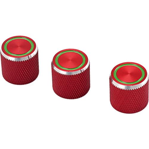3 Pcs Electric Guitar And Bass Tone And Volume Meatl Electronic Control Knobs Cap