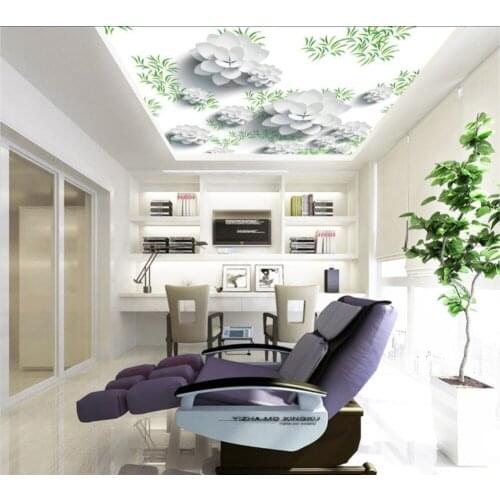 3D Photo Wallpaper For Living Room Ceiling Decoration Mural Wallpaper Fresh three-dimensional flower 3D mural