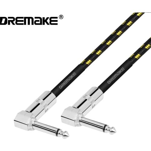 6.35mm 6.5mm to 6.5mm Right Angled 1/4'' Mono Patch Cable for Acoustic Guitar, Electric Mandolin, Pro Audio to Amp/PA certified