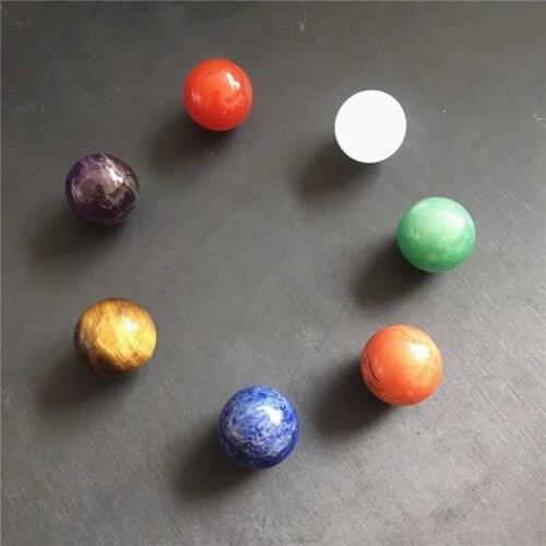 7 Chakras Ball Natural Quartz Gems Minerals Crystals Sphere Healing Gemstones Reiki Feng Shui Home Decoration