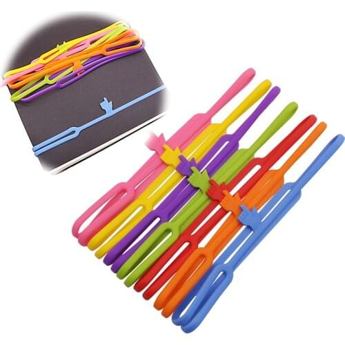 7 Pcs Finger bookmark Student school office supplies Silicone bookmark Stationery bookmarks Highly flexible bookmarks