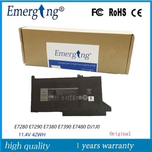 11.4V 42WH New Original Laptop Battery DJ1J0 for Dell Latitude 12 7000 7280 7480 PGFX4 ONFOH PG74G