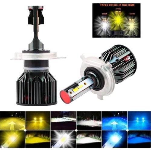 2PCS 110W 11600LM Auto LED HB3 9005 Headlamp 3000K 4300K 6000K White H1 H3 H4 H7 H8 H9 H11 D2S Car Dual Three color headlights