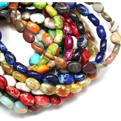 Natural Stone Beads Emperor Stone Egg-shaped Loose Beads Charms For Jewelry Making DIY Necklace Bracelet Earrings Accessory