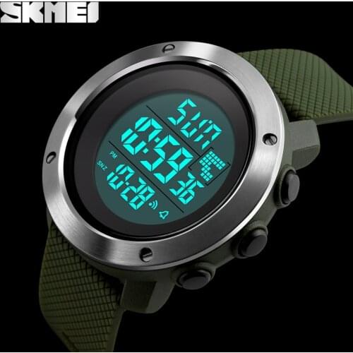 SKMEI New Fashion Sports Watches Stainless Steel Case Men Digital Clock Men Military Army Waterproof LED Electronic Wristwatches