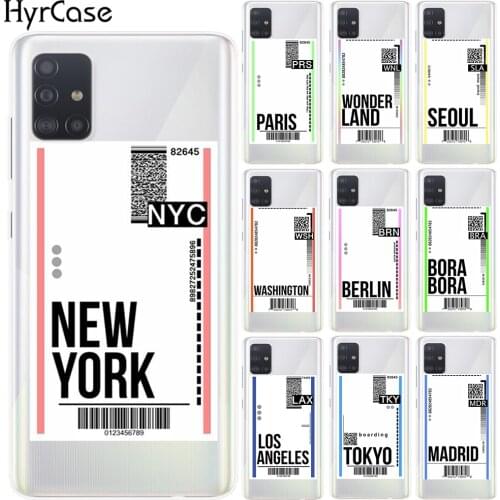 Flight Ticket Letter Soft Case Cover For Samsung A01 A51 A71 A7 A6 A8 Plus A9 2018 A10 A20 A30 A40 A50 A60 A70 A80 A90 A30S