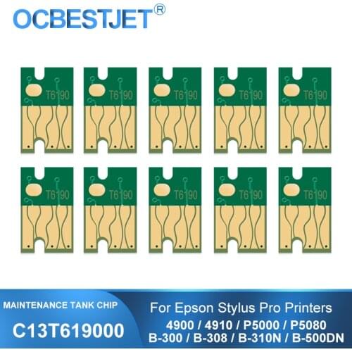 5 Pieces T6190 Maintenance Tank Chip For Epson Stylus Pro 4900 4910 SureColor P5000 P5080 B300 B300DN B-310N B500 B510DN Printer