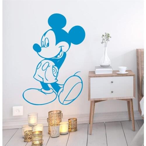 Disney Mickey Mouse Wall Stickers Bedroom Nursery Home Decor Accessories Cartoon Wall Decals Vinyl Mural Art Diy Wallpaper