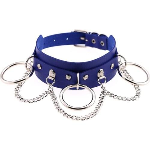 Women Girls Leather Choker Collar Necklace Vintage Gothic Punk Rock Necklace W0YA