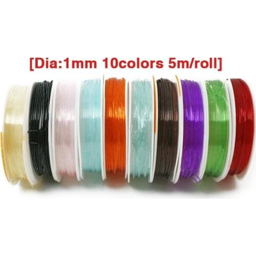 High Quality Assorted Colors 1mm Elastic Beading Wire Crystal Cord/Thread/String Jewelry Findings for DIY FXS007-99