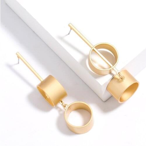 European And American Creative Design Sense Niche Style Multi-Layer Cylindrical Alloy Earrings Simple Earrings Tide Female