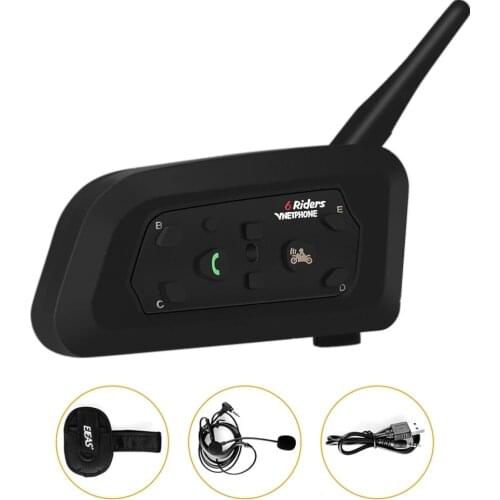 VNETPHONE V6C Referee Intercom Headsets 2-6 Group Bluetooth Communication between Soccer Handball Football Hockey Referees