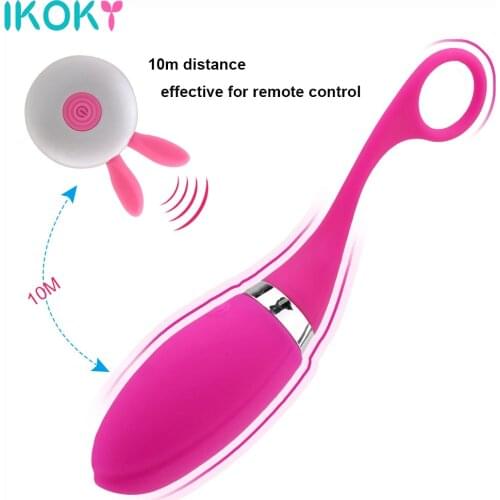 IKOKY G-spot Vibrator Wireless Remote Control 12 Speed Jump Egg Vibrator Clitoris Stimulate Vibrating Egg Sex Toys for Women