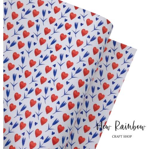 NewRainbow 30x138cm/Roll LOVE Print 1.0mm Litchi Soft Faux Leather for Making Bows, Earrings, Bags and DIY Crafts