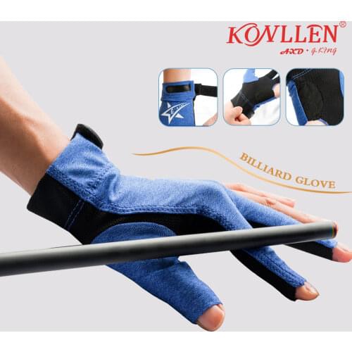 KONLLEN Pool Gloves Billiard Three Fingers Left Hand Glove-Open Finger Gloves L/XL Snooker Pool Cue Gloves Billiard Accessory