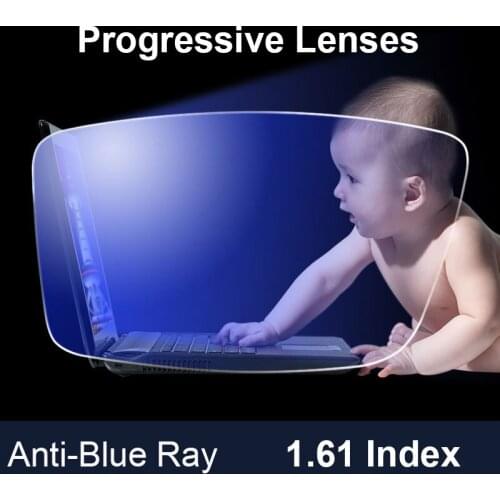 Handoer 1.61 Anti-Blue Ray Protection Optical Progressive Lens for Digital Device Anti-UV Prescription Computer Lenses,2Pcs