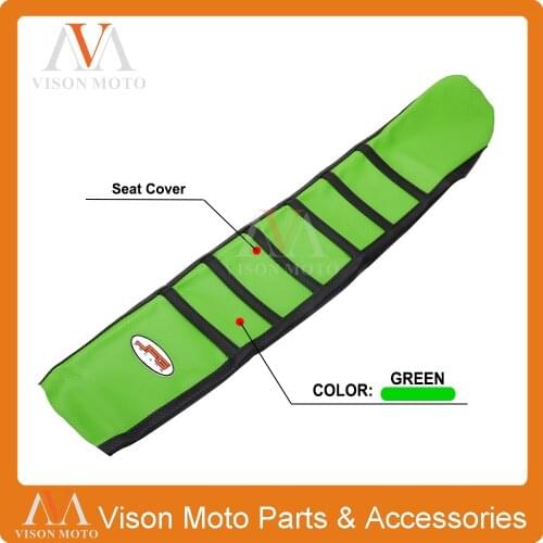 Ribbed Green Gripper Soft Seat Cover For Kawasaki KXF450 12-16 Dirt Bike Enduro Motorcycle Supermoto Off Road