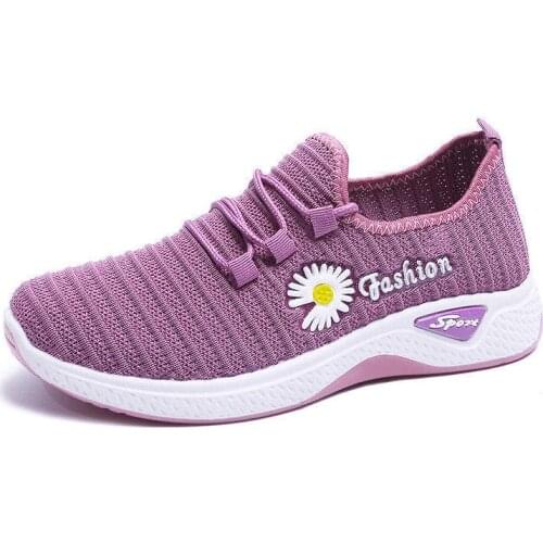 2021 New Low-top Womens Shoes Summer Low-top Lace-up Middle-aged and Elderly Mother Shoes Mesh Comfortable Casual Shoes