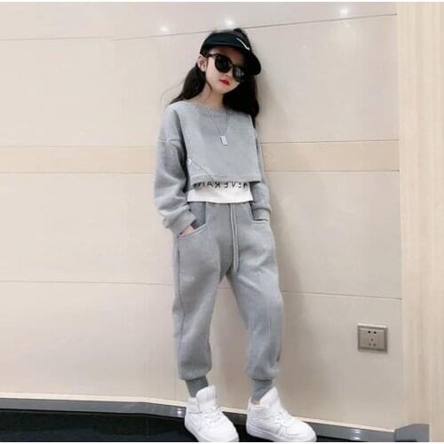 New Kids Clothes Sets Girls Autumn Clothing Teens Casual Big ChildrenS Sweater+ Pants Fashionable Sports Suits 4 5 7 9 11 13Y