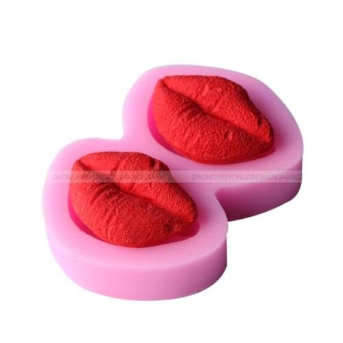 New sexy two lips DIY cake baking molds liquid silicone mold D117
