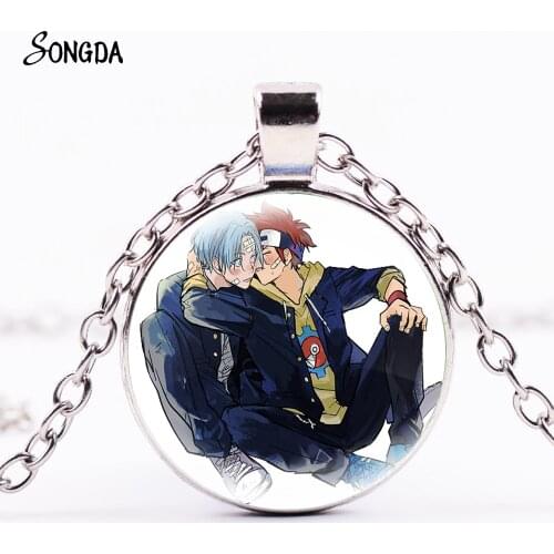 Anime SK8 The Infinity Necklace For Women Men Round Unisex Cartoon Figure Pendant Necklace Glass Cabochon New Fashion Jewelry