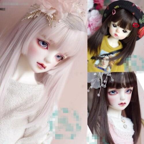 BJD Doll Wig suitable for 1-3 1-4 1-6 size high-temperature silk princess hair short face doll accessories