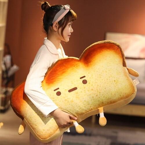 2 Sizes Plush Bread Pillow Simulation Food Plush Toys Soft Sleeping Cushion Stuffed Dolls Sofa Pillow Kawaii Birthday Gifts