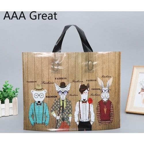 50Pcs/Lot Supermarket Plastic Bags For Shops Package Jewelry Party Gift Bags With Handles Storage Cloth Bags Christmas Supplies