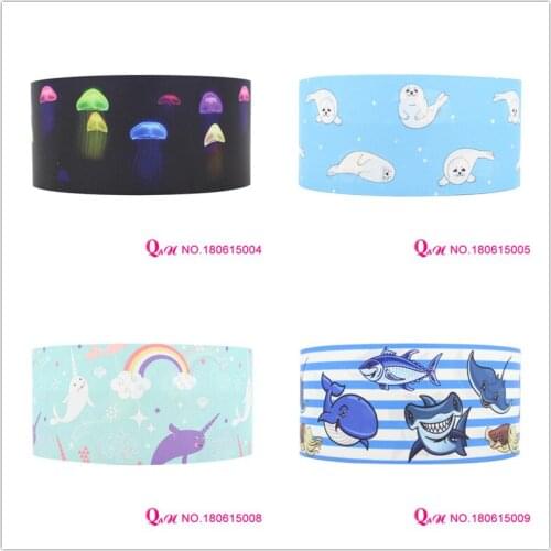 Q&N ribbon 16mm 22mm 25mm 38mm 50mm 75mm printed grosgrain ribbon webbing 50yards/roll for hair tie