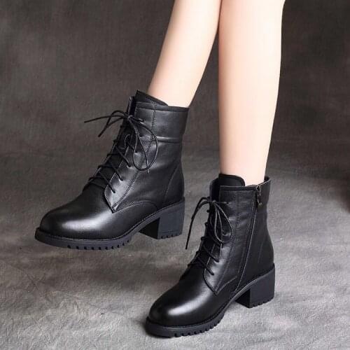 Luxury Wedge Boots Women Chelsea Boot Leather Winter Shoes Platform Ankle Boots Slip on Thick Heels Warm Footwear Brand Designer