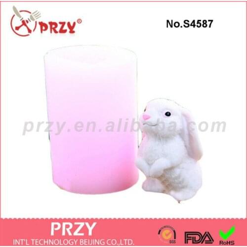 PRZY Silicone Fondant Mould Silicone Mold Rabbit 3D Silicone Soap Mold Clay Resin Gypsum Animal Silicone Rubber Eco-friendly