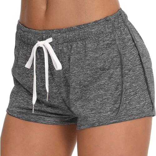 Women Solid Color Sweatshorts Elastic Mid-waist Shorts for Yoga/ Running/ Fitness Casual Workout Sports Bottoms Plus Size