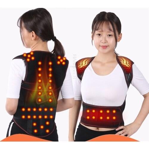 Tourmaline Self-heating Magnetic Therapy Belt Waist Support Shoulders Vest Waistcoat Warm Back Pain Treatment