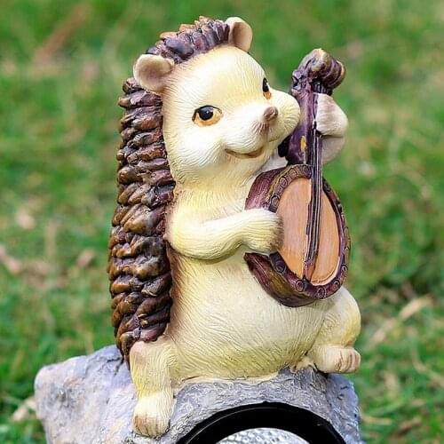 Solar Powered Outdoor Garden Hedgehog LED Spotlight Waterproof Light Landscape Courtyard Crafts Ornaments Decoration