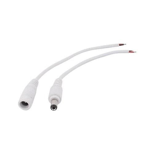 Waterproof 5.5mmx2.1mm 2-Wire Male to Female DC Power Jack Connector Cable 13"