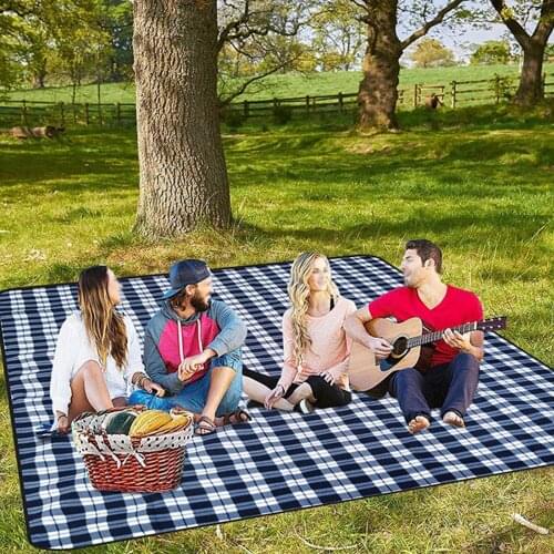 Waterproof Pocket Beach Blanket Folding Camping Mat Portable Lightweight Mat Outdoor Picnic Mat Beach Moisture-proof Pad