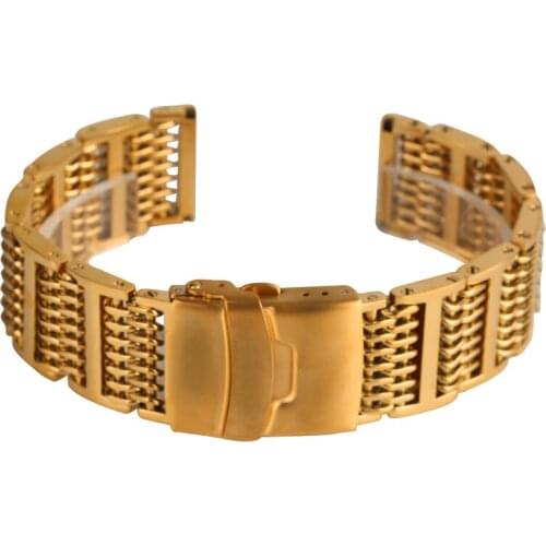 High Quality Golden Mesh Watch Band 20/ 22/ 24mm Suitable for Business Watch Luxury Replacement Bangle