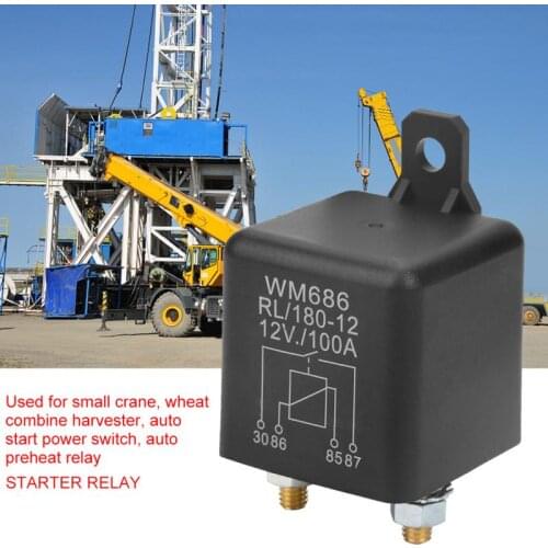 WM686 100A Car Starter Relay Normal Open Heavy Duty Car Starter Relay for Control Battery ONOFF RL180 DC 12V Normally Open