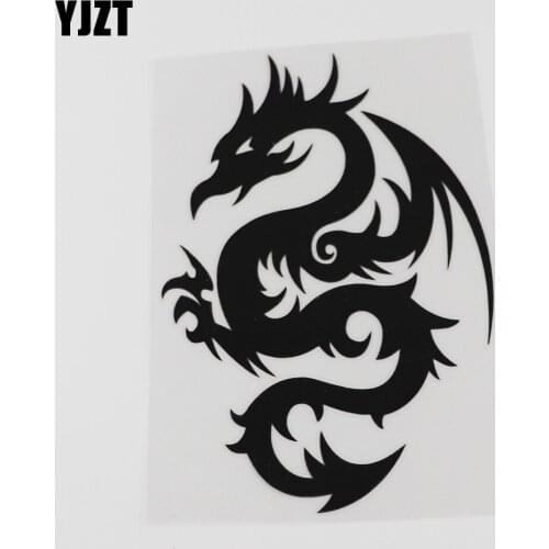 YJZT 10.6CMX15.7CM Personalized Dragon With Wings Decal Car Sticker Vinyl Black/Silver 13C-0152