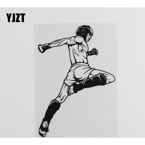 YJZT 11.6CMX16.4CM Battle Warriors Mixed Martial Fight Club Decal Vinyl Car Sticker Black/Silver 8A-0366