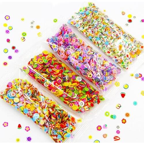 1000Pcs/Bag 3D Tiny Cute Nails Decoration Art Accessories Star/Cartoon/Flower/Fruit/Feather Slices Slicing Nail Kid Sticker Toys