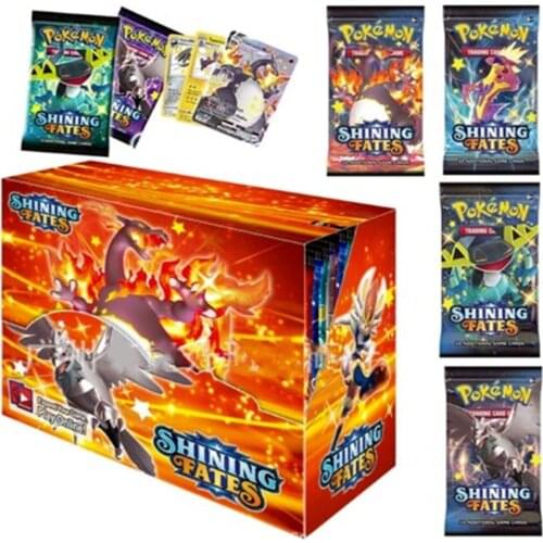2021 Hot Sale 360Pcs Pokemon Cards Shining Fates Booster Box Trading Card Game Collection Toys Game Battle